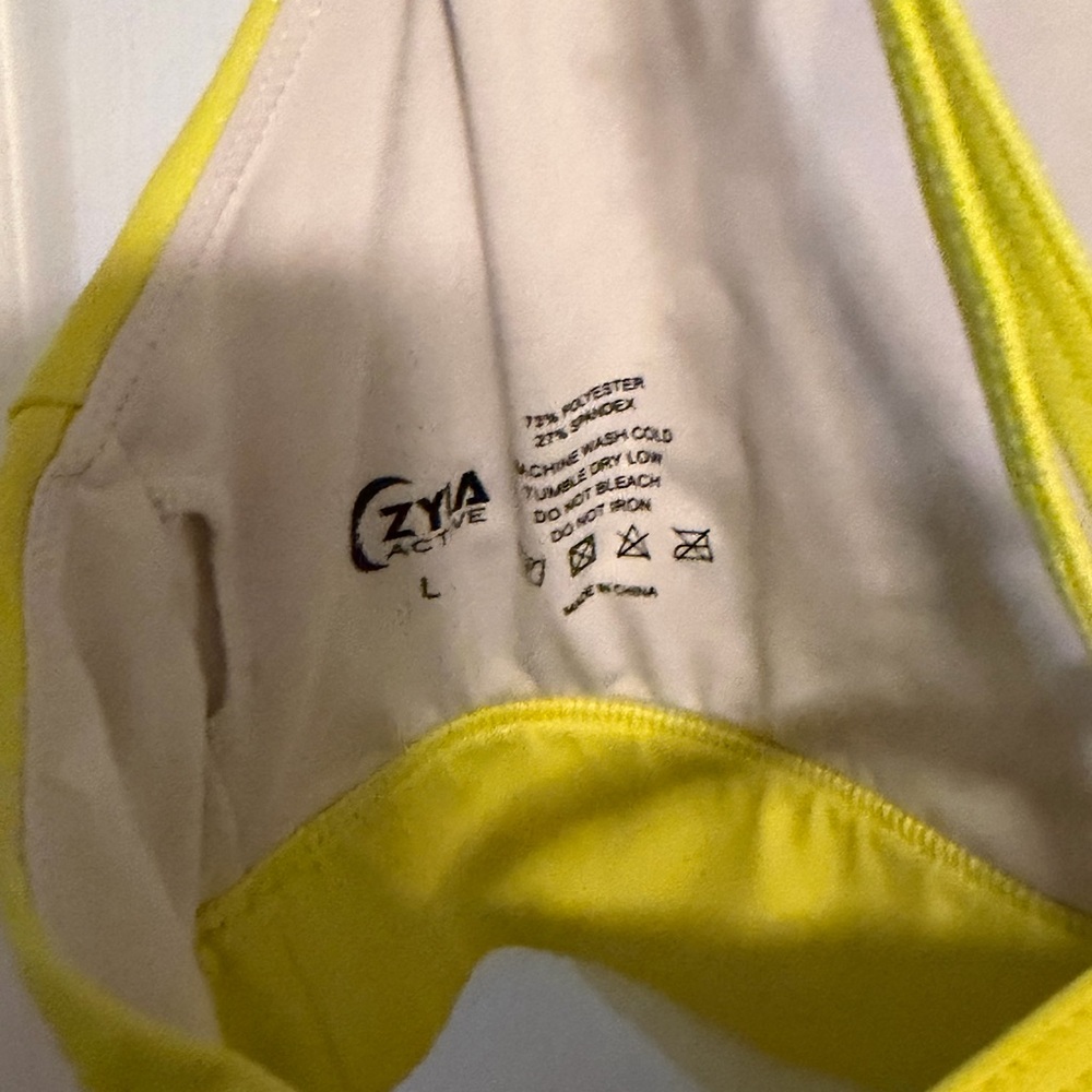 Active USA Vibrant Yellow Sports Bra - Picture 3 of 3